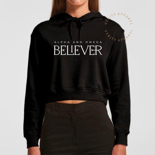 Believer Women's Crop Hood (Black)