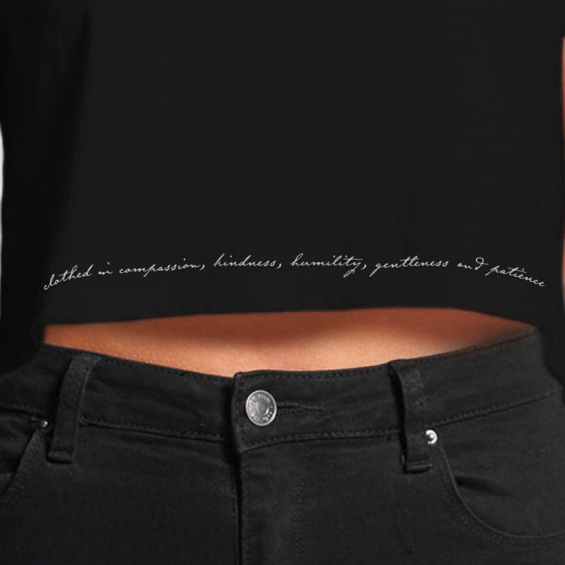 Colossians 3:12 Edge Women's Crop Tee Black