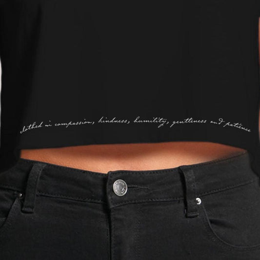 Colossians 3:12 Edge Women's Crop Tee Black
