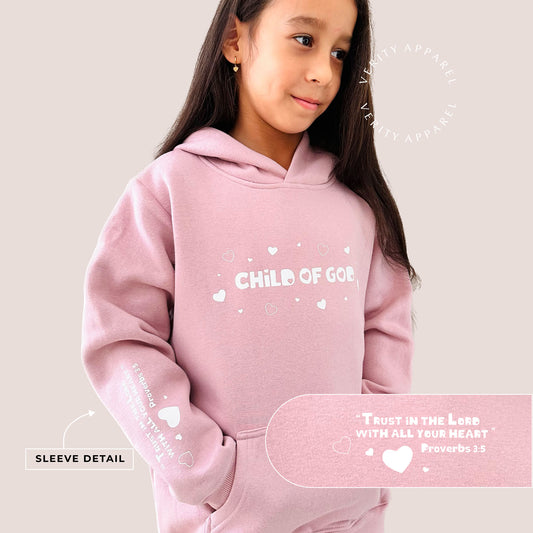 Girls 'Child of God' Hood - Blush