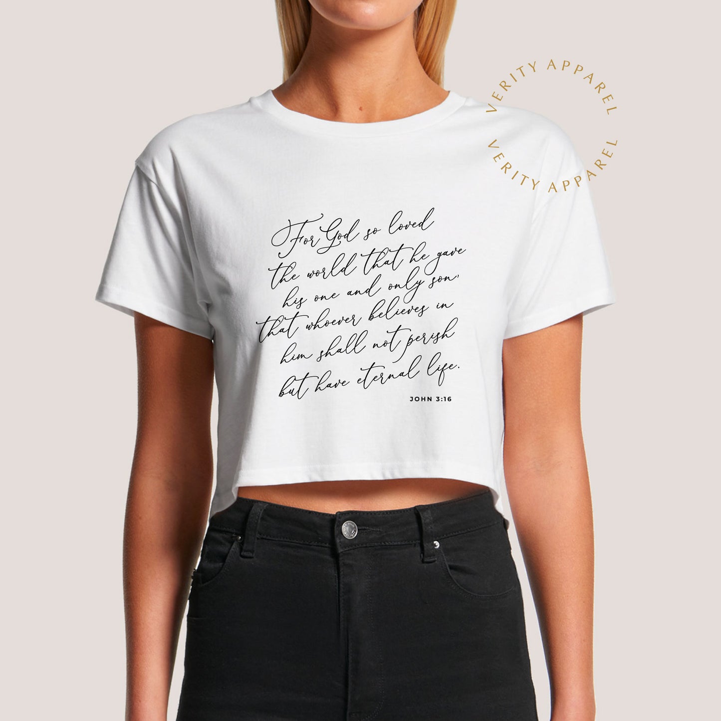 John 3:16 Women's Crop Tee