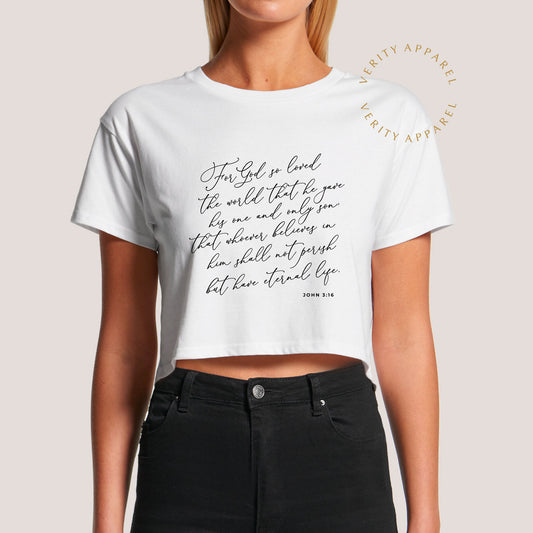 John 3:16 Women's Crop Tee
