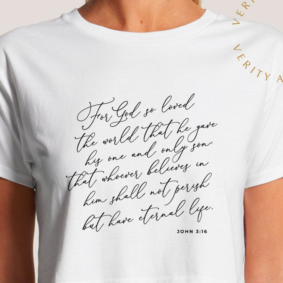 John 3:16 Women's Crop Tee
