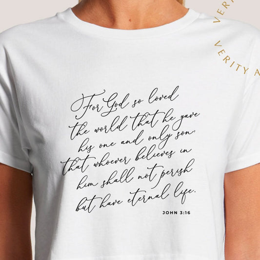 John 3:16 Women's Crop Tee