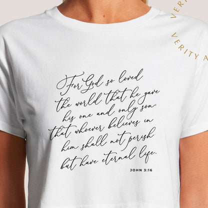John 3:16 Women's Crop Tee