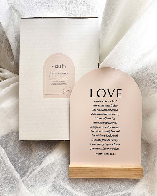 ‘Love' Medium Verse & Oak Stand