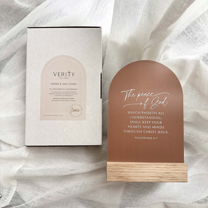 ‘Peace' Small Verse & Oak Stand