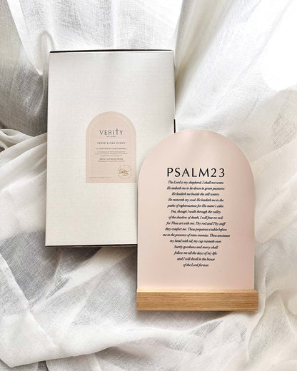 ‘PSALM 23' Medium Verse & Oak Stand