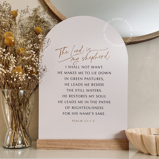 'Psalm 23' Large Verse & Oak Stand