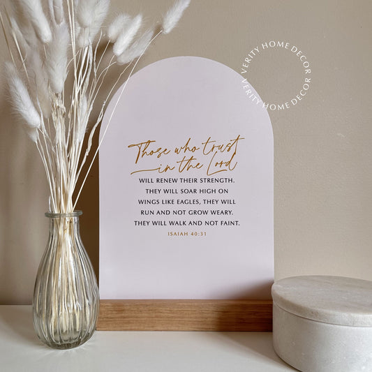 'Trust' Medium Verse & Oak Stand